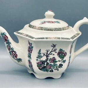 Antique Rare Sadler Floral Ceramic Teapot Indian Tree Pattern4 Cups England